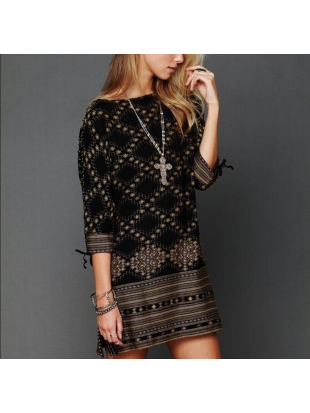 Free People New Romantics Stole My Heart Shift Dress Chain Link Whimsigoth XS/S